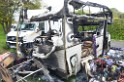 Wohnmobil ausgebrannt Koeln Porz Linder Mauspfad P148